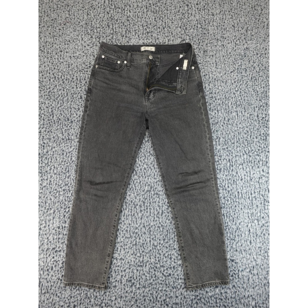 Madewell High Rise Slim Straight Jeans Faded Black Denim Womens Size 29